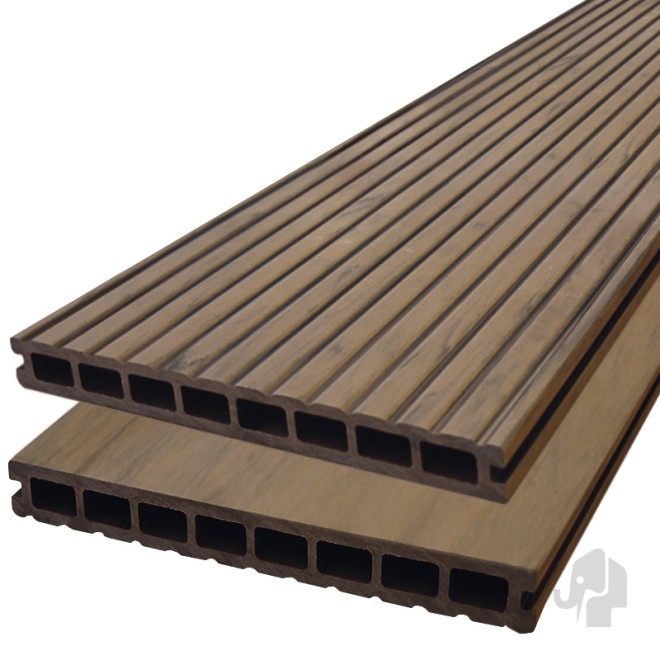 DuoWood Composiet Vlonderplank XWB Breed Douala Vlak - Groeven 25x250mm